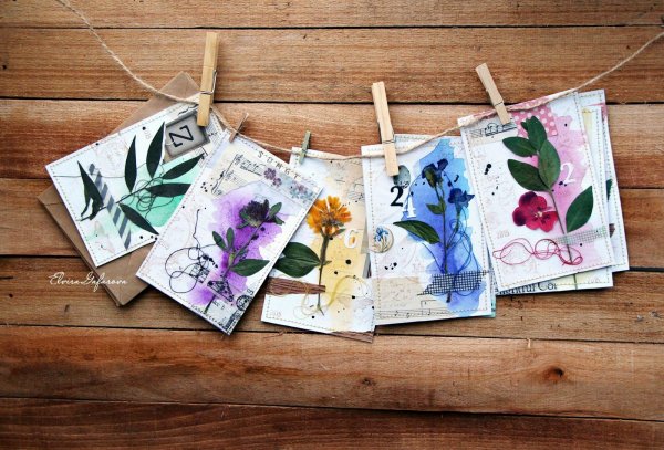 Акварельные открыточки