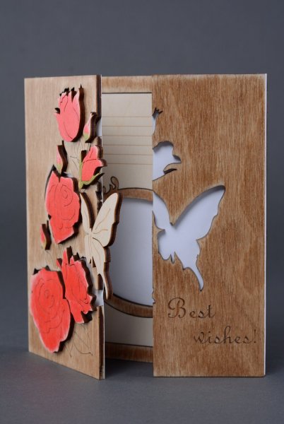 Оригинальные деревянные открытки