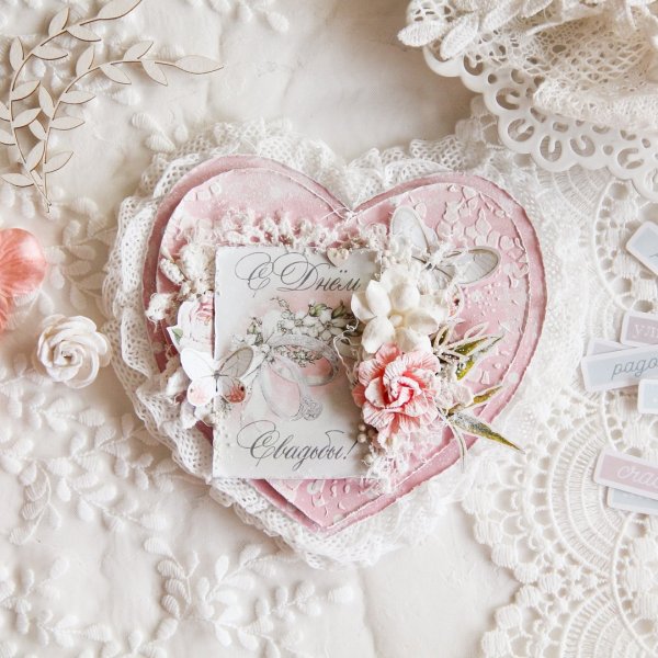 Открытка на свадьбу в пастельных тонах