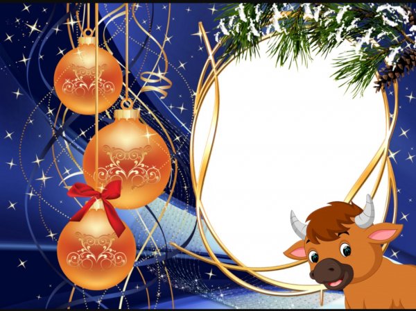 Новогодние открытки 2021 год быка