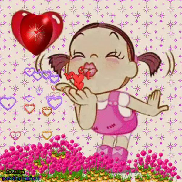 Открытки с сердечками и поцелуями