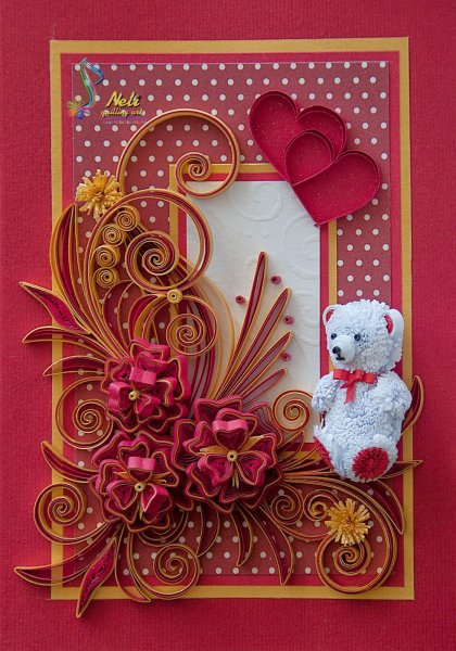 Открытка в стиле квиллинга