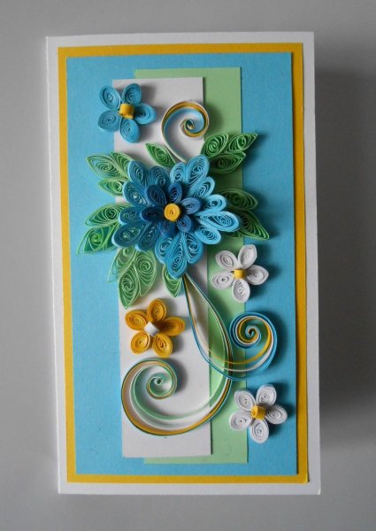Открытка в стиле квиллинга