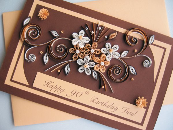 Открытка в стиле квиллинга