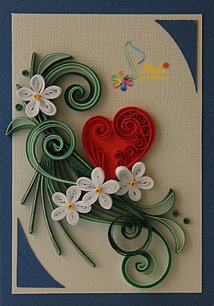 Открытка в стиле квиллинга