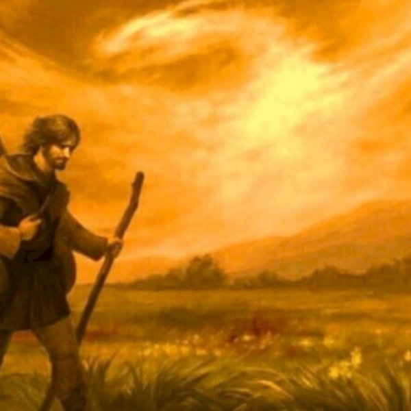 Странник с котомкой и посохом