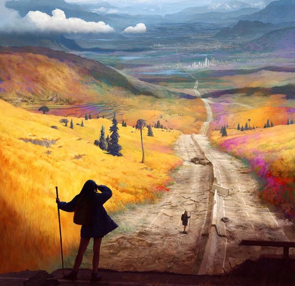 Пейзаж с людьми