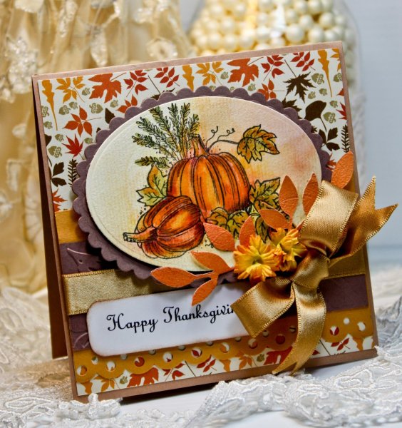 Осенняя открытка в технике Скрапбукинг