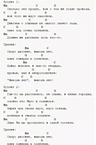 Табы для гитары Сплин