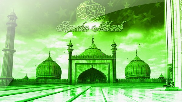 Красивый фон зеленый мечети