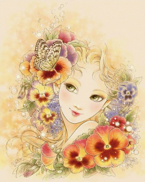 Левушка в цветах нарисовнаная