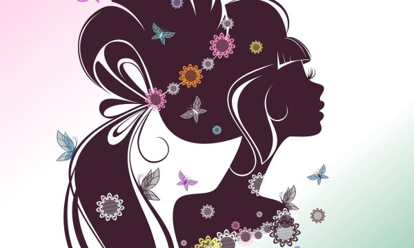 Красивый силуэт женского лица