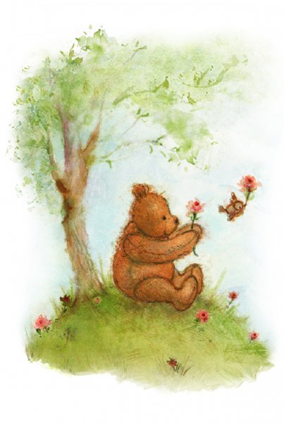 Мишки с радугой 90-х открытки Холмарк