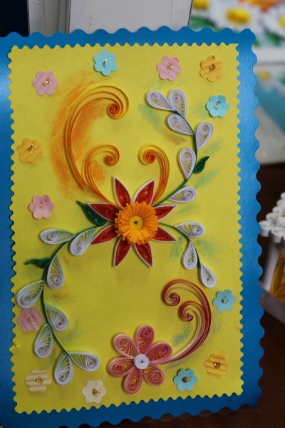 Поделка открытка на 8 марта