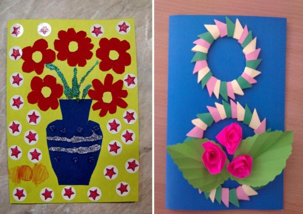 Подарок маме из цветной бумаги