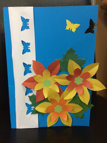 Аппликация открытка объемная