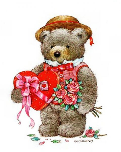 Медведь Teddy с подарком