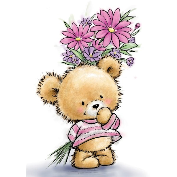 Мишка с цветочком