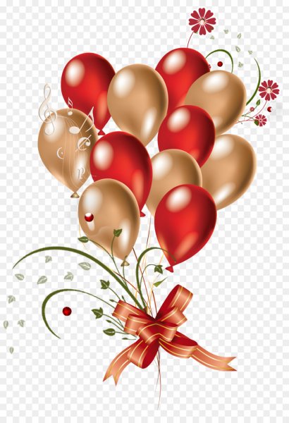 Праздничные шары на прозрачном фоне