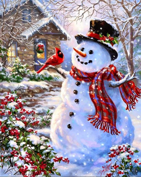 Художница Дона Гельсингер (Dona Gelsinger) Снеговик