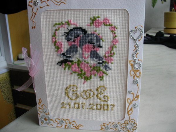 Вышивка на свадьбу крестиком в подарок
