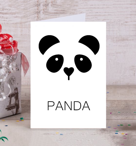 Новогодняя открытка с пандой