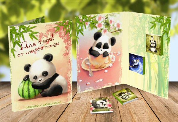 Милые открытки с пандами