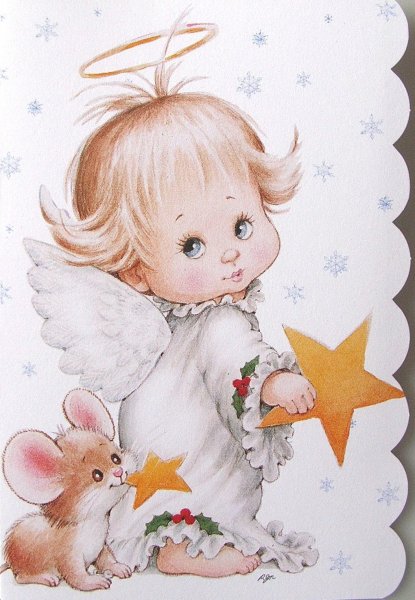 Рождественские открытки с ангелами
