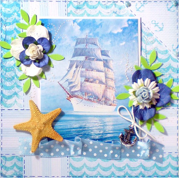Открытка в морском стиле