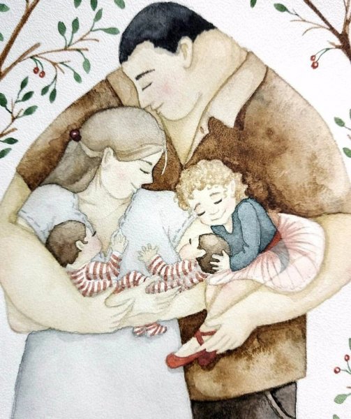 Милые иллюстрации семьи