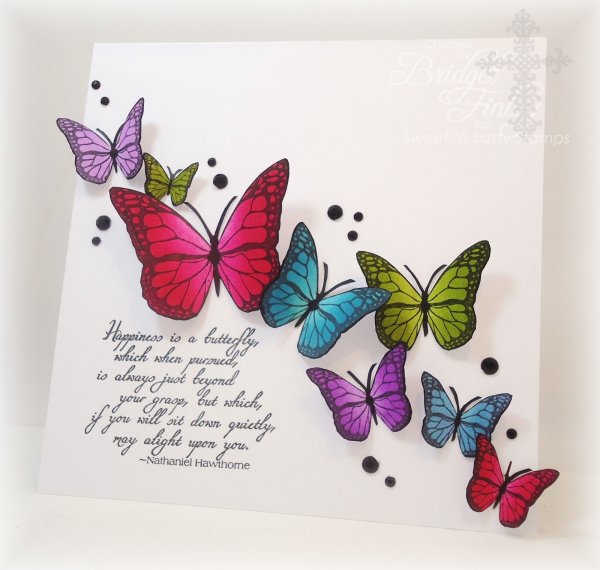 Открытка с бабочками стильная