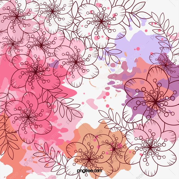 Цветочный фон нарисованный