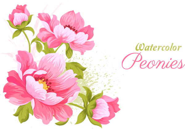 Акварельные цветы для пригласительных