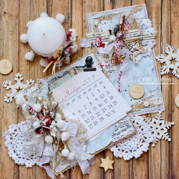 Новогодний календарь Скрапбукинг