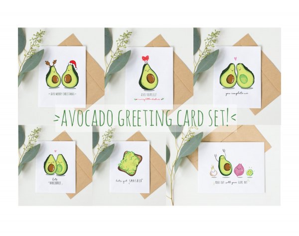 Открытка с авокадо на день рождения