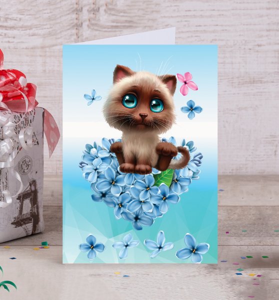 Милый котенок открытка