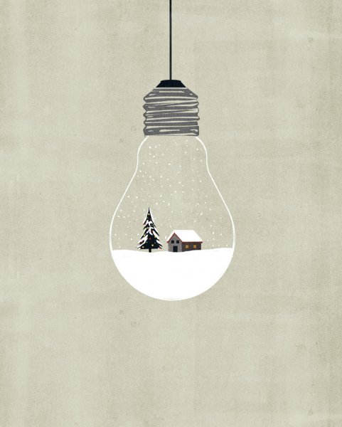 Новогодние открытки в стиле Минимализм