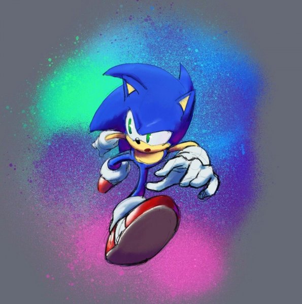 Синий еж Соник рисовать