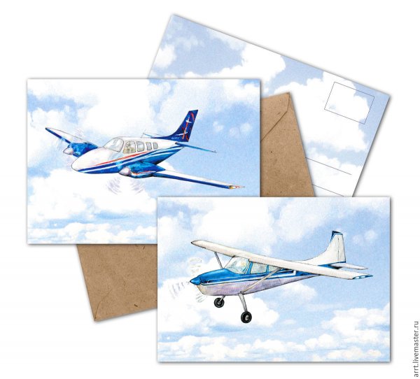 Открытка самолет
