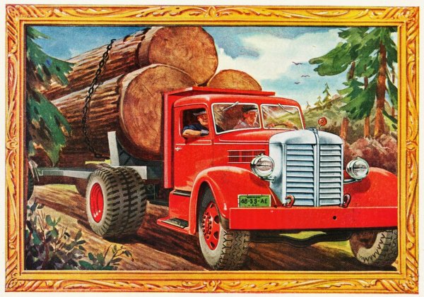 Советские открытки с грузовыми машинами
