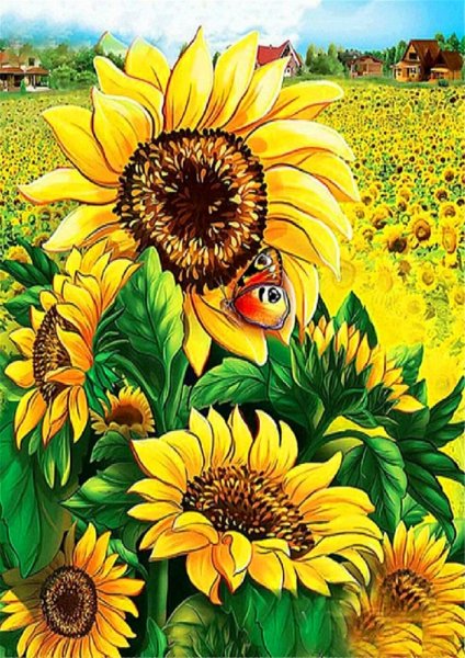 Алмазная живопись Подсолнухи