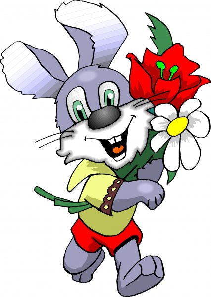 Зайчик с цветочком