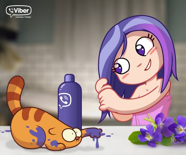 Стикеры для вайбера Вайолет