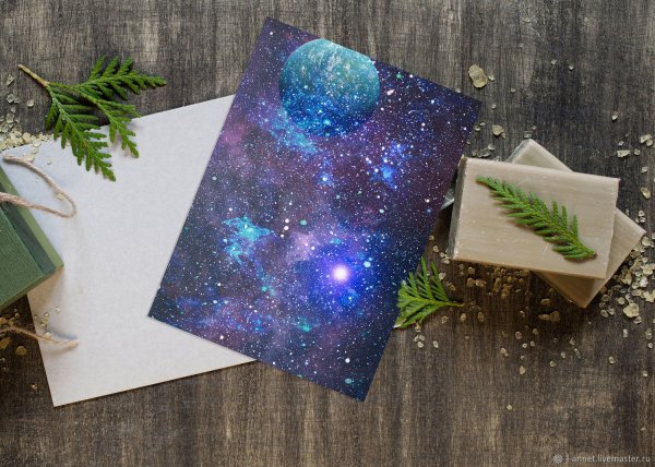 Подложка под космическую открытку