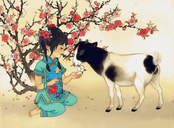 Китайская живопись козы