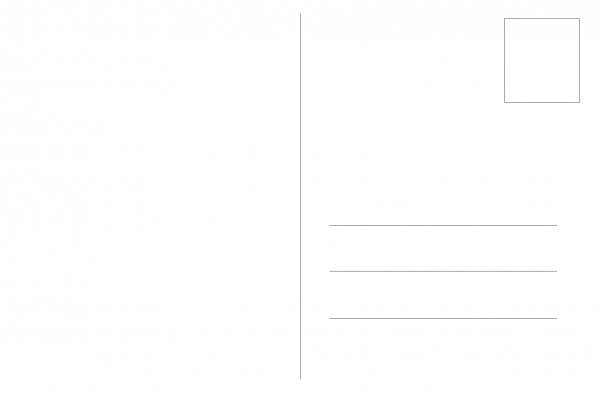 Оборотная сторона открытки почтовой