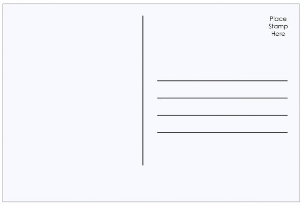 Макет почтовой открытки для печати