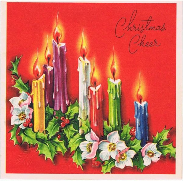 Открытки с Рождеством свечи