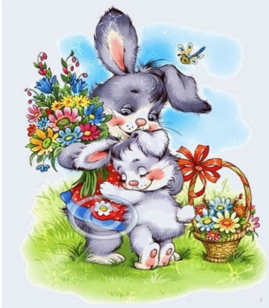 Заяц с цветком