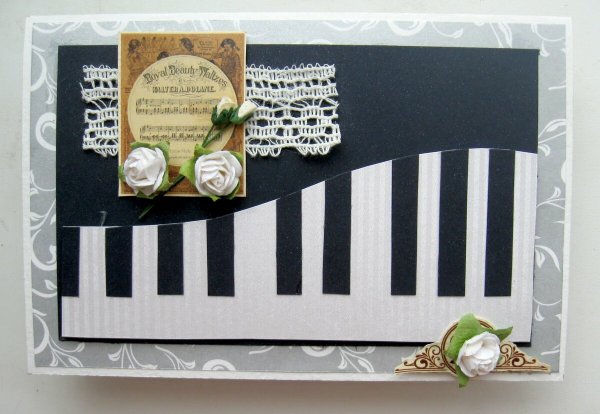 Открытка для учителя музыки Скрапбукинг